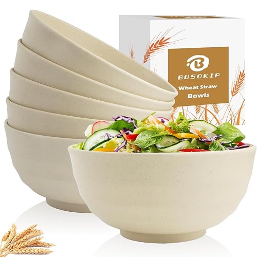 Wheat Straw Bowls 60 OZ Large Salad Bowl Set of