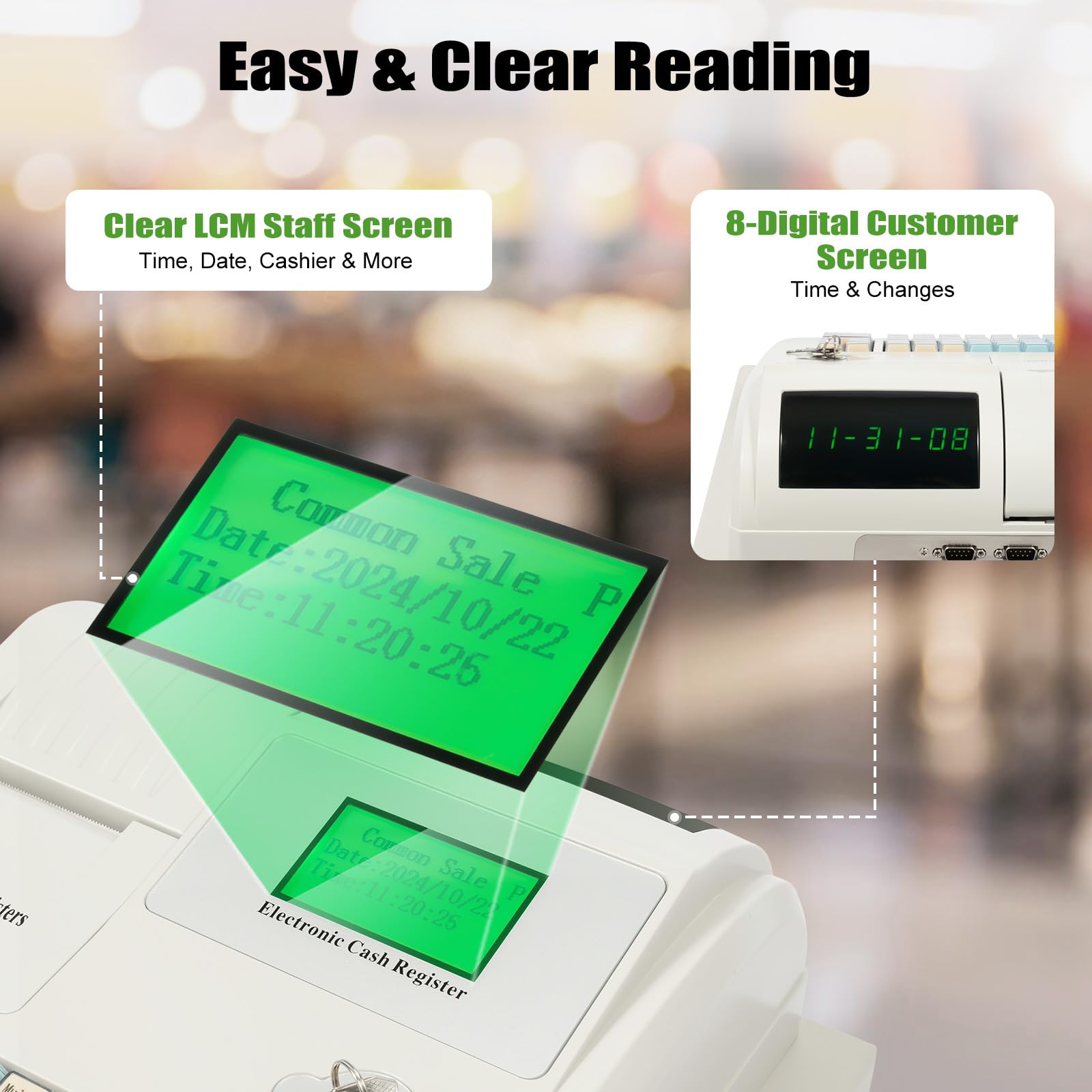 Electronic Cash Register, 48-Keys Electronic Cash Register POS