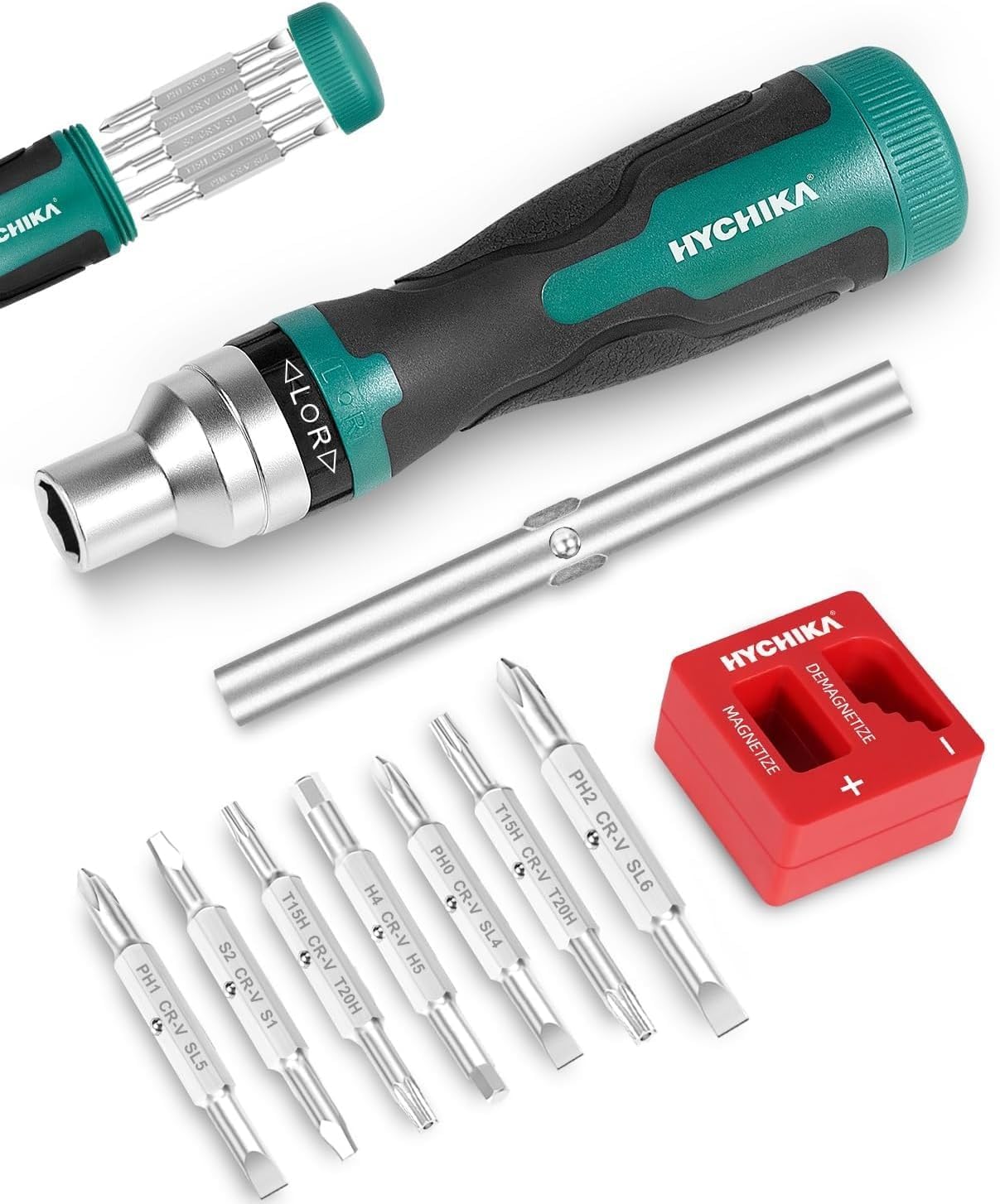 HYCHIKA Ratcheting Screwdriver 16-in-1, 3.6V Cordless Screwdriver, Tool Combo Kit