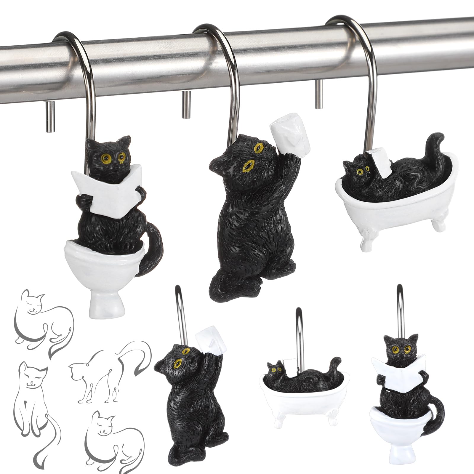 Bigfoot Shower Hooks - Rustic Bathroom Decor -11