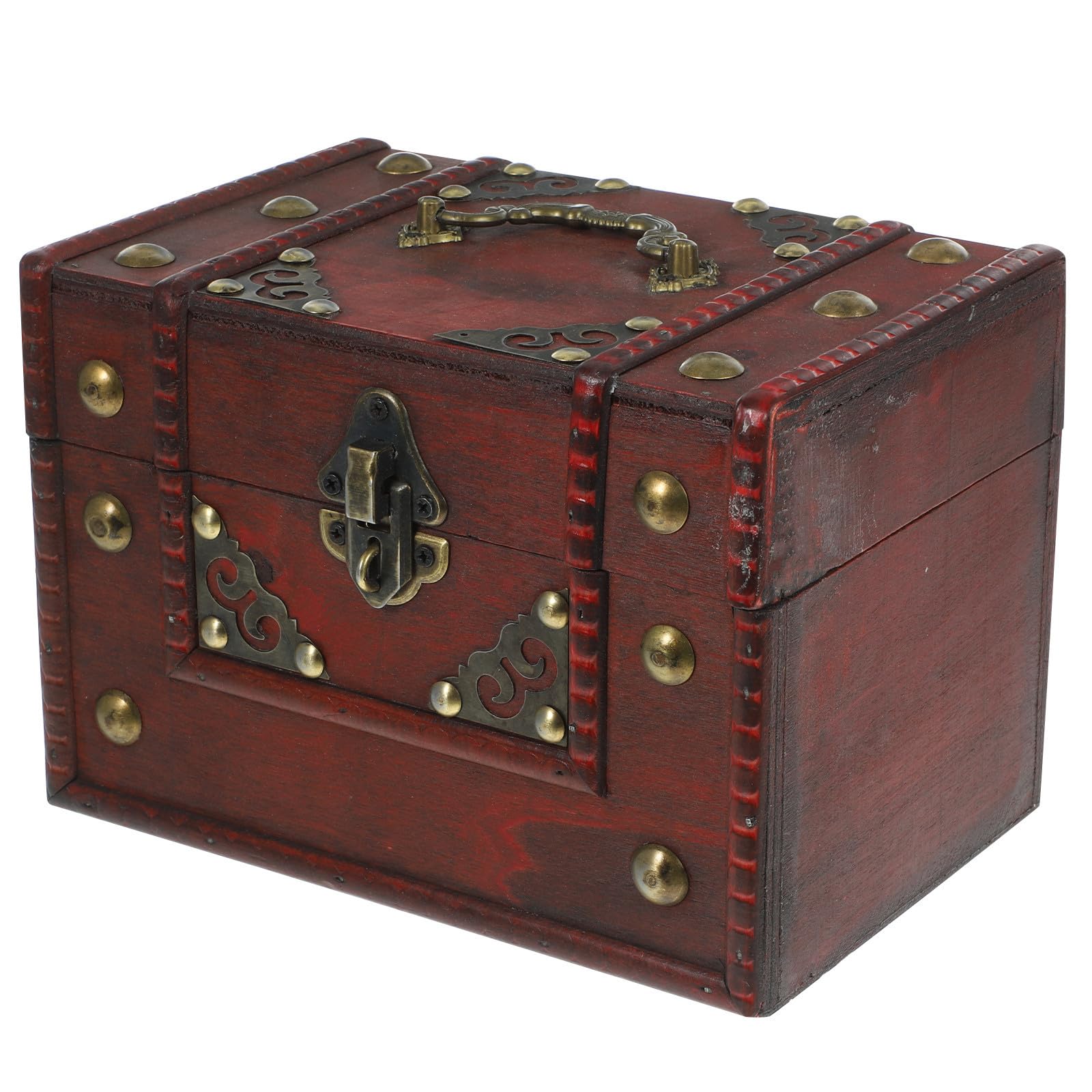 Boîte à bijoux vintage en bois et alliage Zerodeko