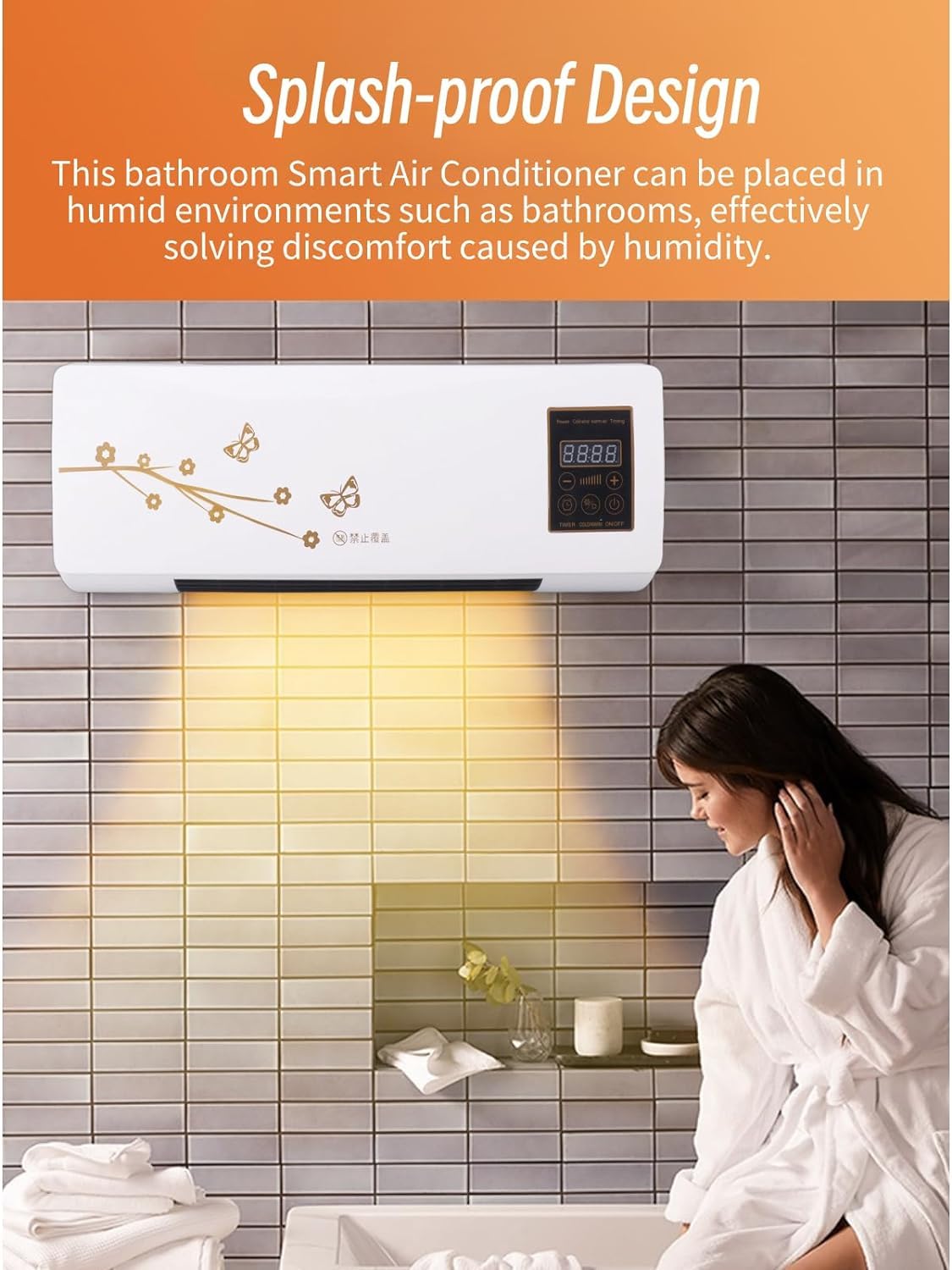 Tragbarer Nature Wind Heizlüfter mit Fernbedienung, LED-Timer, leiser Touch-Steuerung, tragbarer kleiner Heizlüfter für den Innen- und Außenbereich