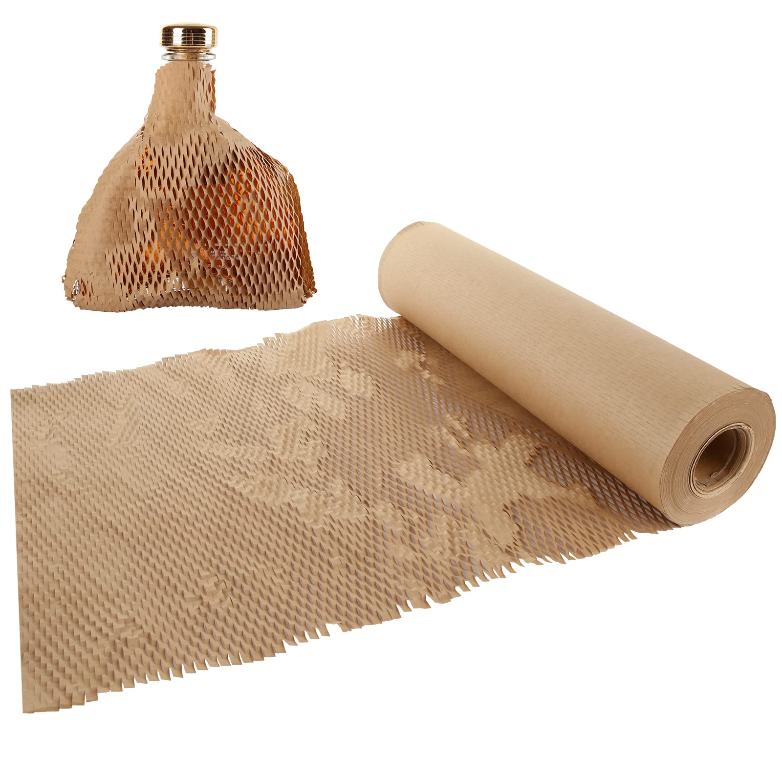 SENENQU Papel Kraft Rollo de Panal 50 m x 40 cm, Papel de Regalo y Embalaje para Proteger Objetos Frágiles en Mudanzas, Cajas, Paquetes, Tiendas y Detalles de Regalo
