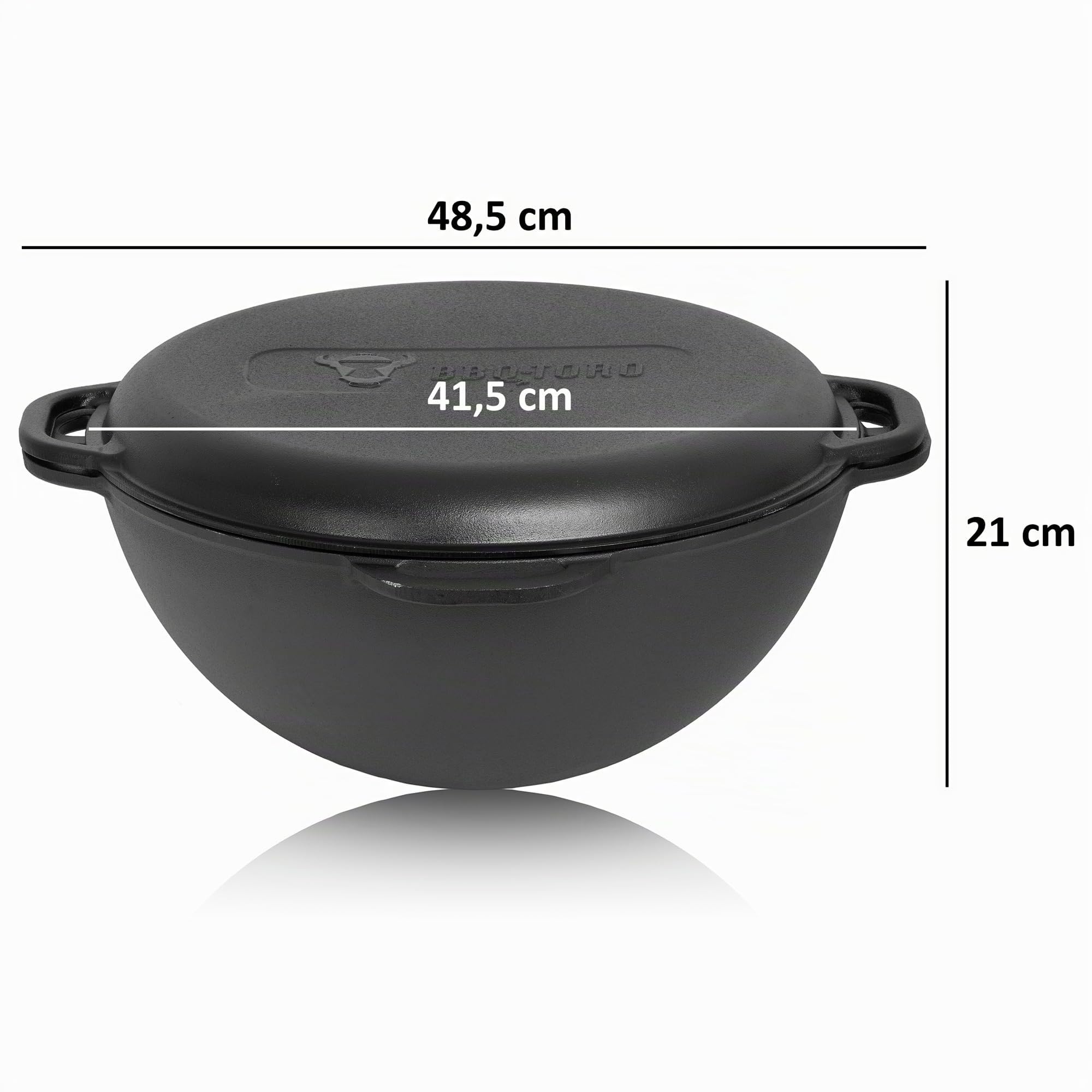 BBQ-Toro Fonte Kazan 19 Litres avec Four Kazan Ø 40 cm | Marmite XXL en Fonte avec Couvercle | Chaudron à Goulasch, Chaudière à Feu, Four d'Extérieur | Four à Feu, Four à Ragoût