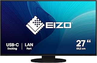 Eizo FlexScan EV2795-BK 68.5 cm (27 Inch) Monitor (HDMI, USB 3.1 Hub, USB 3.1 Type C, RJ-45 LAN, DisplayPort, 5 ms Response Time, Resolution 2560 x 1440) Black
