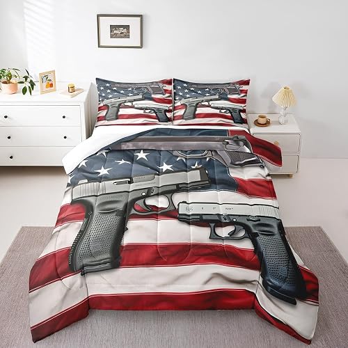 Feelyou Gun War Army Comforter Set Twin Size Kids Boys Bedding