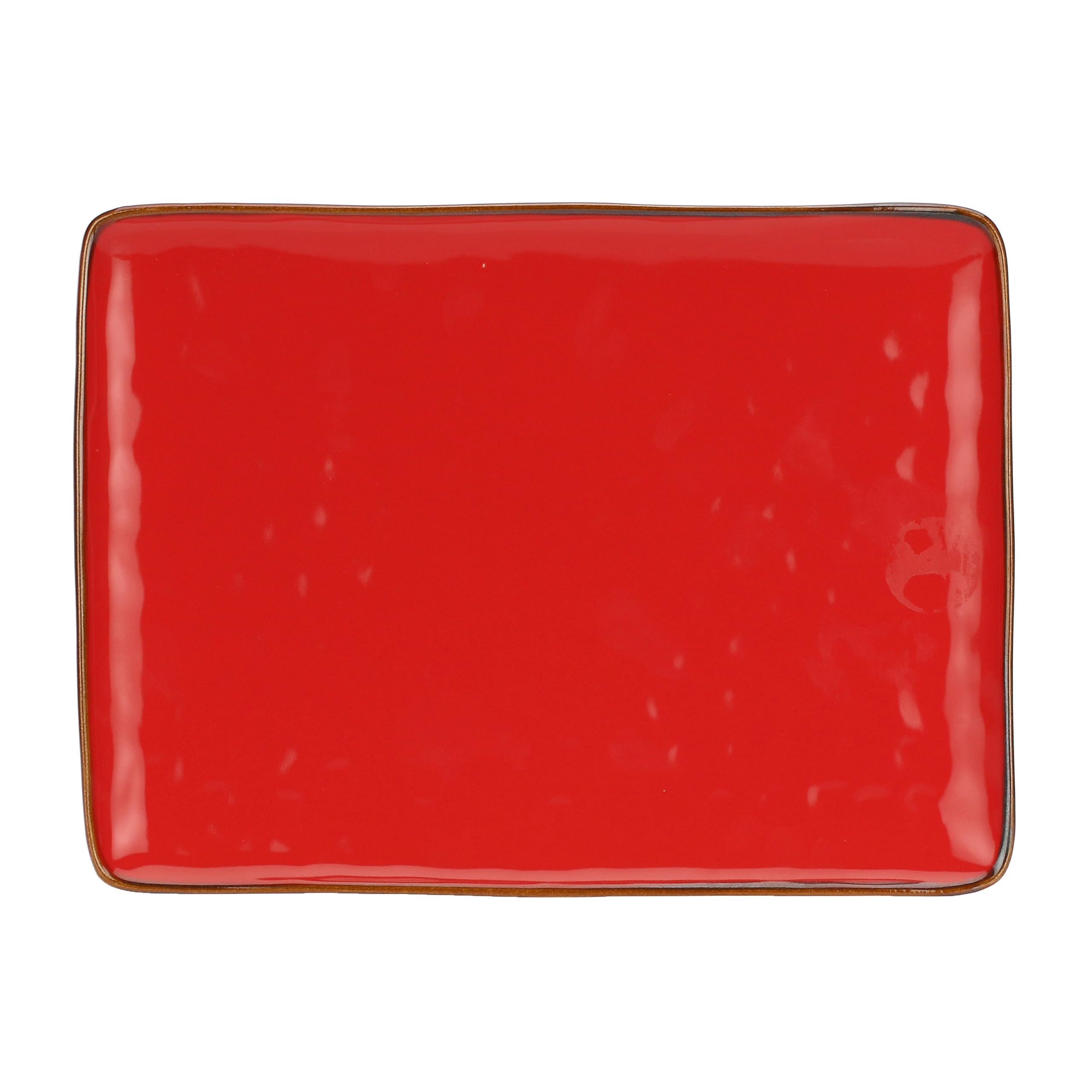 THUN Servierteller, Feinsteinzeug, rot, 36 x 26 cm