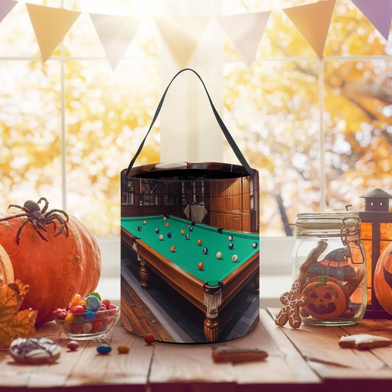 Billiard Halloween Candy Bag Trick Or Treat Bucket image 3