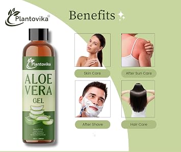 Aloe Vera Gel - Natural, Hydrating & Moisturizing for Face, Skin, Hair & After Sun Care - 8 Fl Oz