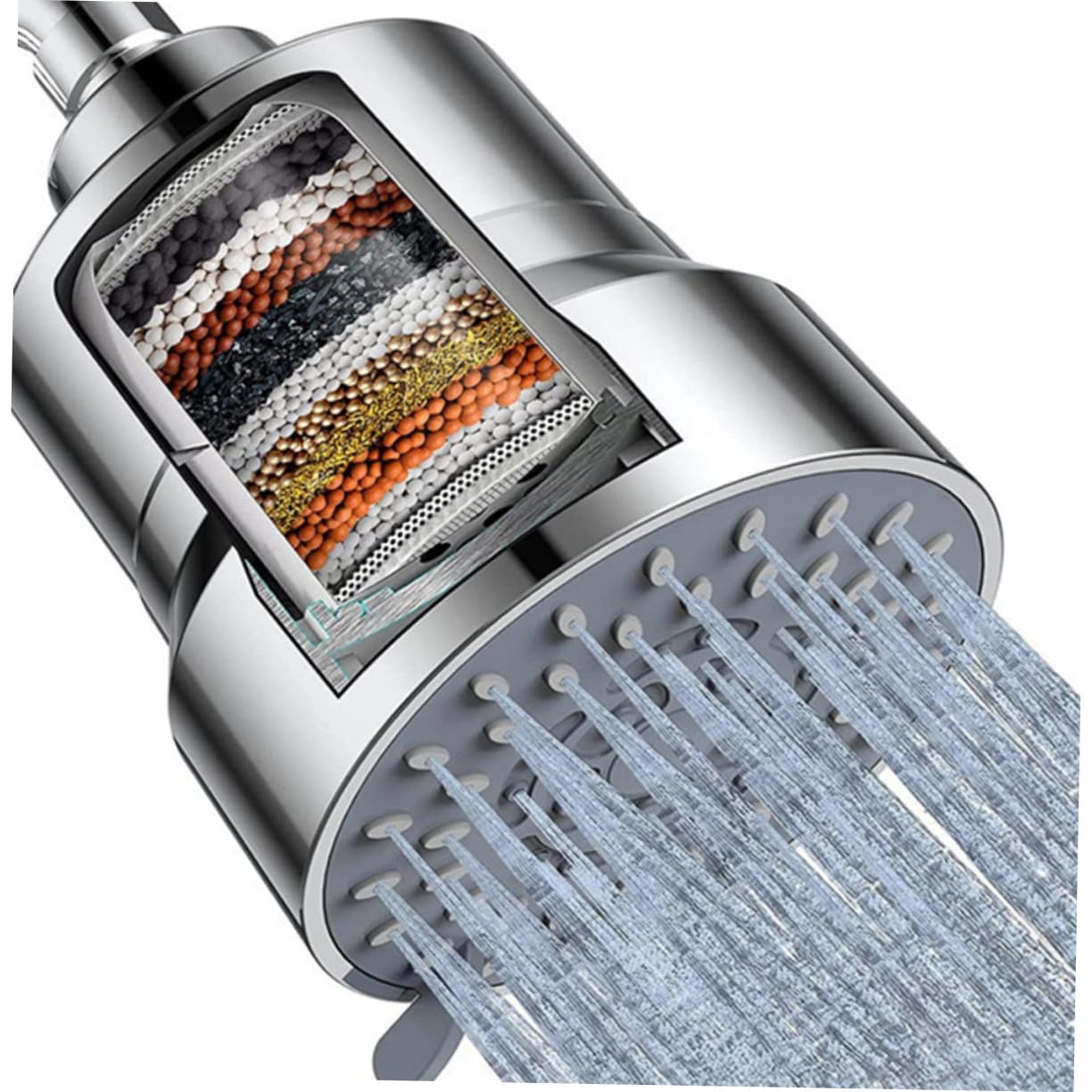 jojofuny Filter Duschkopf Abs Metall Mit 15-stufigem Wasserfilter Chlorentfernung Für Weicheres Wasser Gleichmäßiger Strahl Für Kinder Erwachsene Dusche