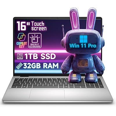 Dell 16 Touchscreen Laptop DC16251, Intel Core 7 150U(up to 5.4 GHz), 32GB DDR5, 1TB SSD, 16:10(1920 x 1200) 300 Nits Display, Fingerprint & Backlit KB, Win 11 Pro, Copilot Key, for Business & Student