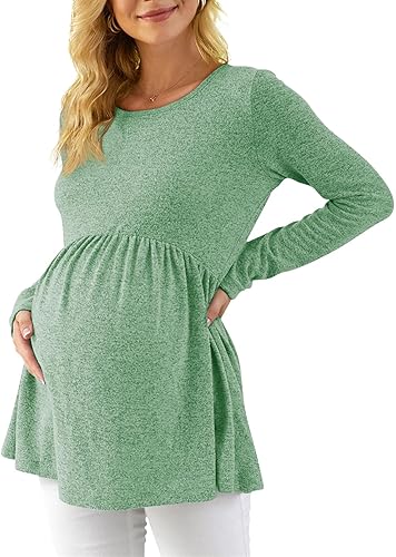 Xpenyo Womens Maternity Tunics Long Sleeve Tops Fall Winter Shirts