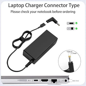Charger Compatible with Lenovo Laptop Computer-2 Tips 65W 45W USB C Laptop Charger and Round Tip 4.0 * 1.7mm IdeaPad AC Adapter