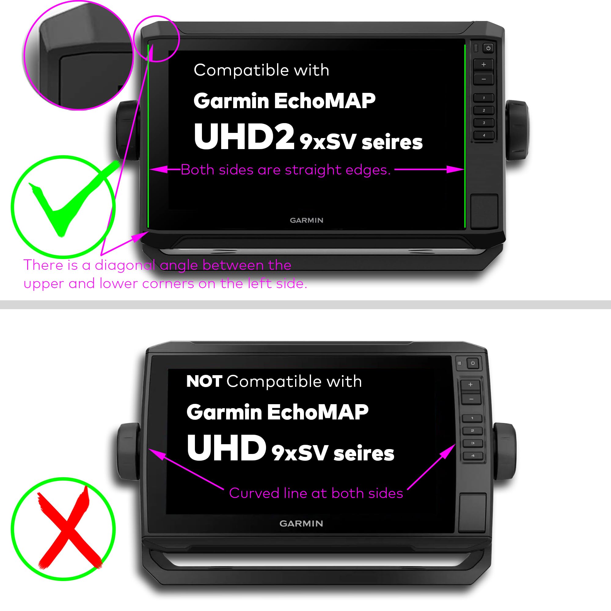 INNOSURE Updated Premium Tempered Glass Screen Protector for Garmin Echomap UHD2 92sv 93sv 94sv 95sv 9 Inch Chartplotters Touchscreen (HD Clear)