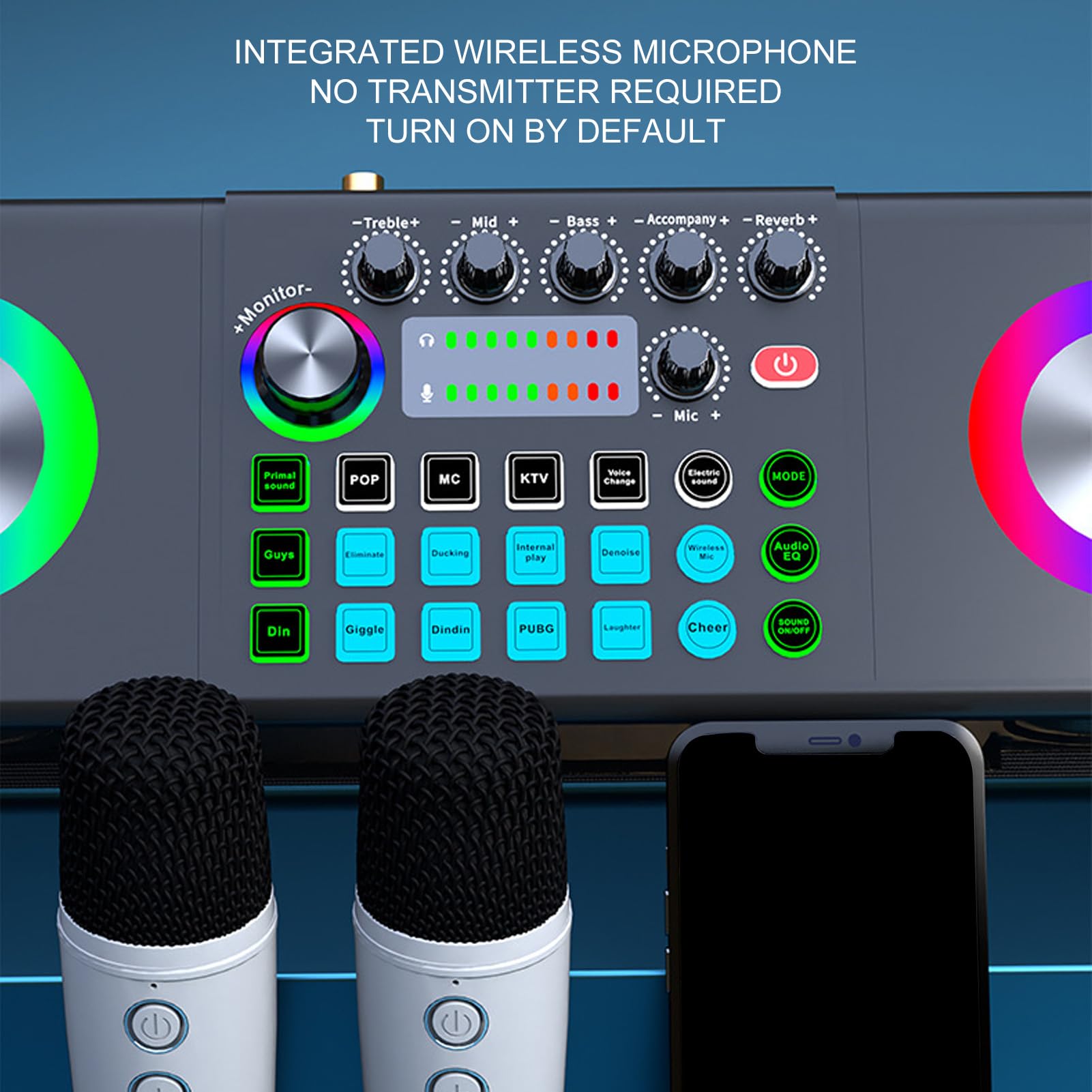 Macchina per Karaoke Microfoni Portatili Bluetooth Doppi Esperienza Sonora Coinvolgente per Feste in Casa, Matrimoni, Campeggi