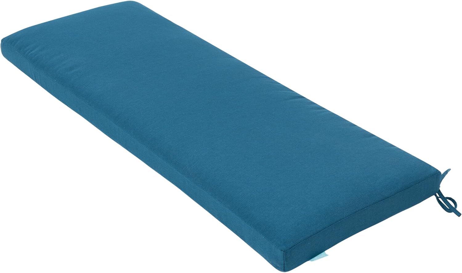 QILLOWAY Indoor/Outdoor Bench Cushion, Thick Upholstery Foam Couch Swing Pads with Ties,48-Inches,Peacock Blue. Peacock Blue Foam Bench Cushion-48x18