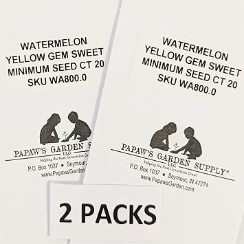 Yellow Gem Sweet Watermelon Seeds 2 PKTS 20 Seed CT Each