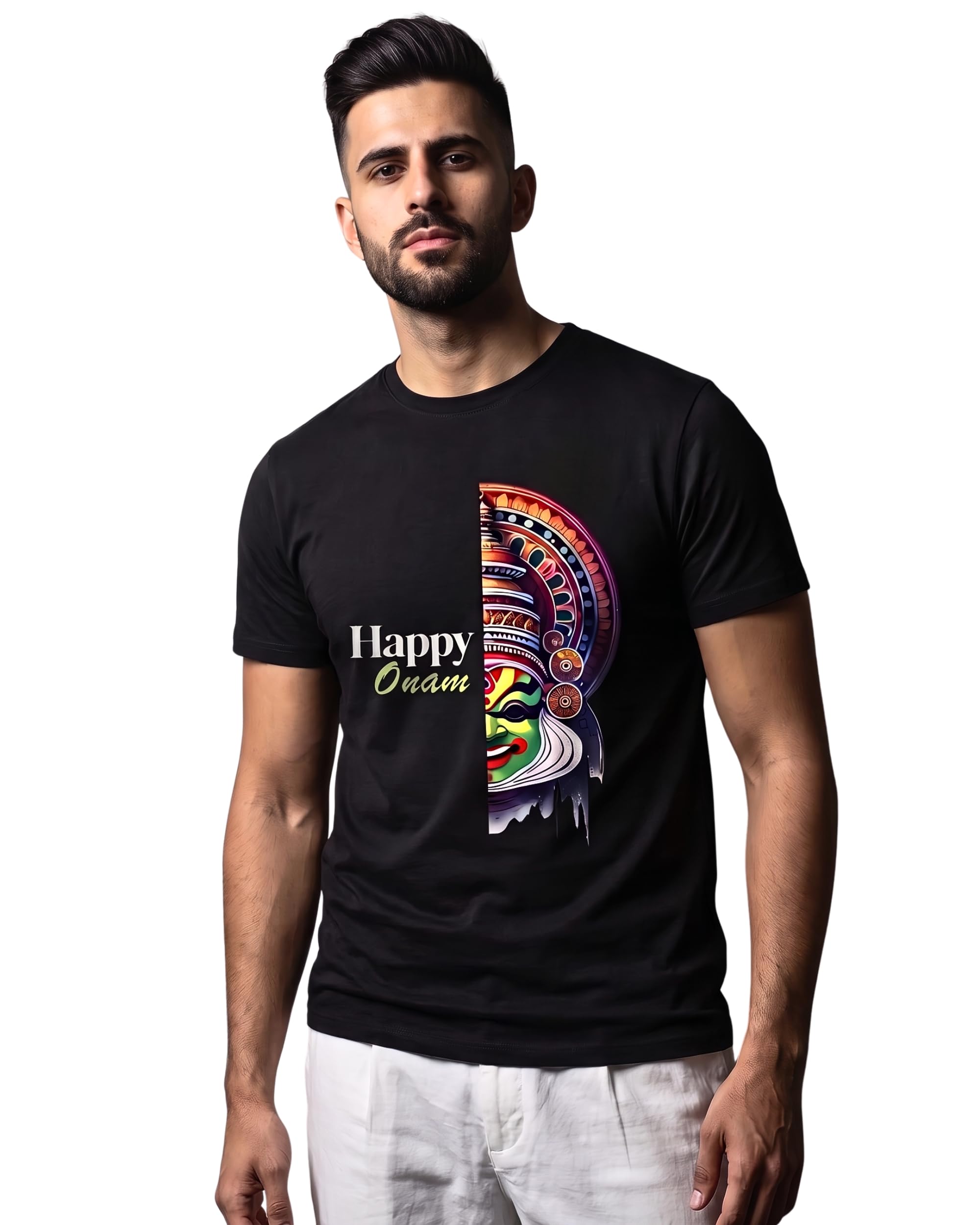 Men's Happy Onam Graphic Printed Cotton T-Shirt-image-30