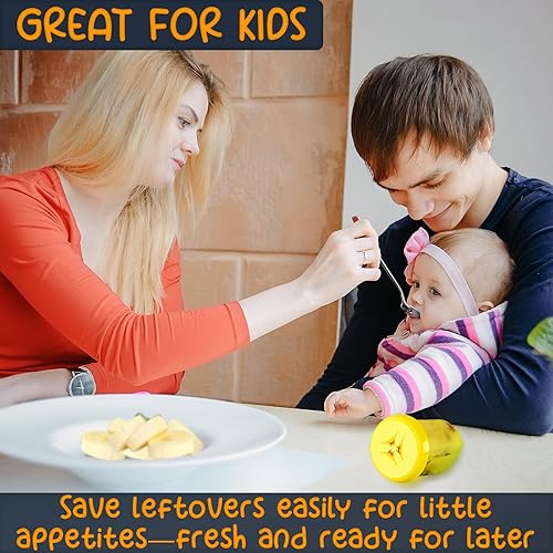 Miniatura 4 de Home-X Juego de 2 tapas de plátano  Bonita, portátil, sin BPA para mantener los plátanos frescos  Protector de frutas reutilizable  2 pulgadas de