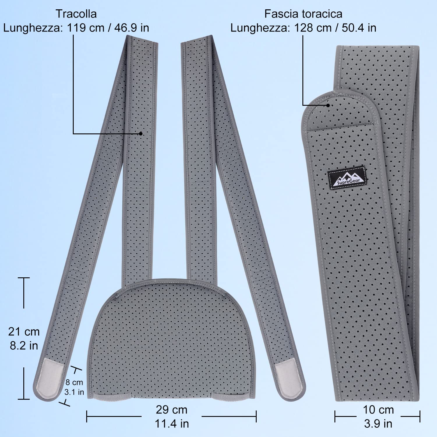 supregear Reggibraccio Tutore Supporto Spalle, per Braccio/Mano/Gomito feriti, Tutore Immobilizzatore Comodo Regolabile, Sling Swathe, Traspirante, Grigio Scuro