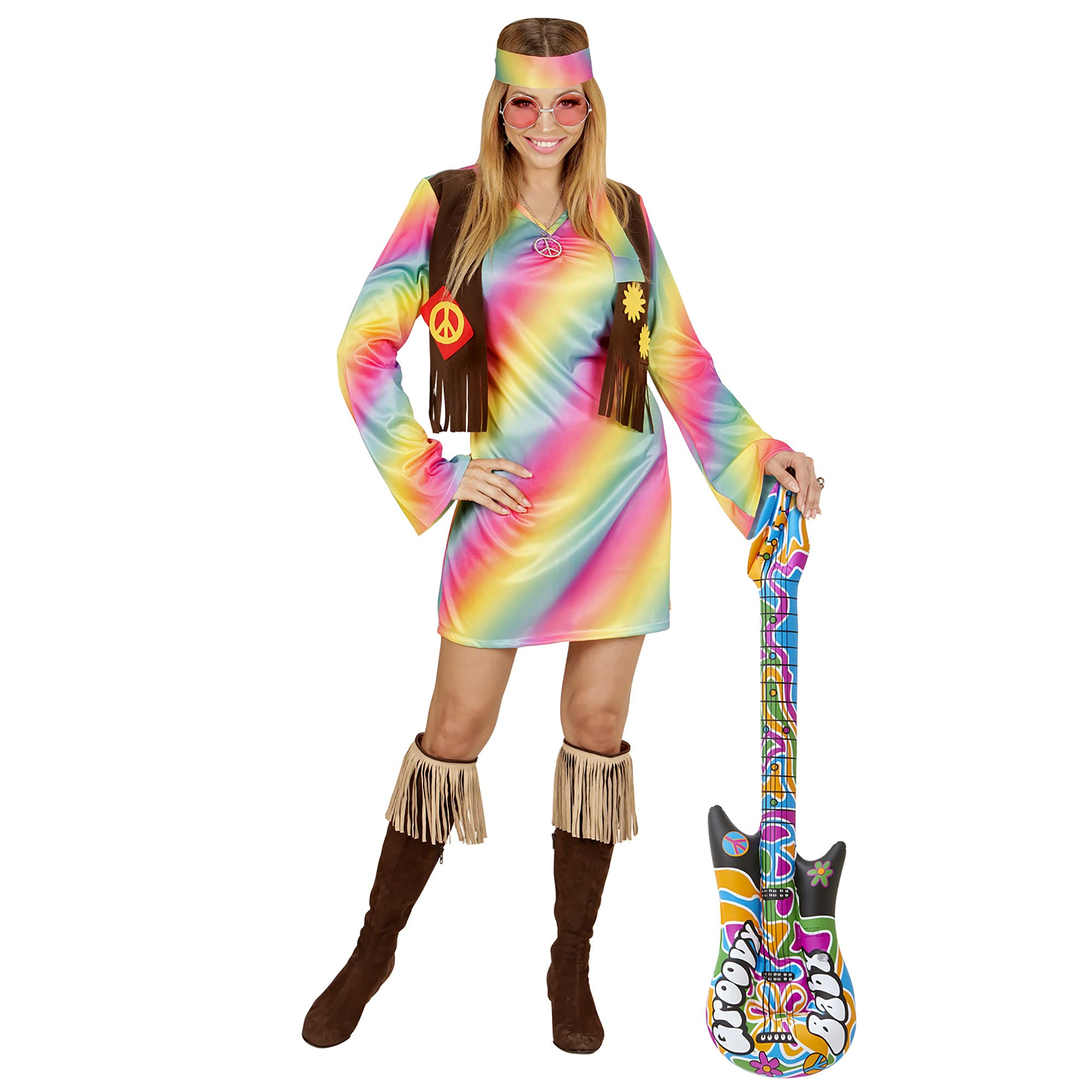 W WIDMANN MILANO Party Fashion - Chitarra gonfiabile, accessorio per costume con tracolla, chitarra immaginaria, strumento per Carnevale - 4