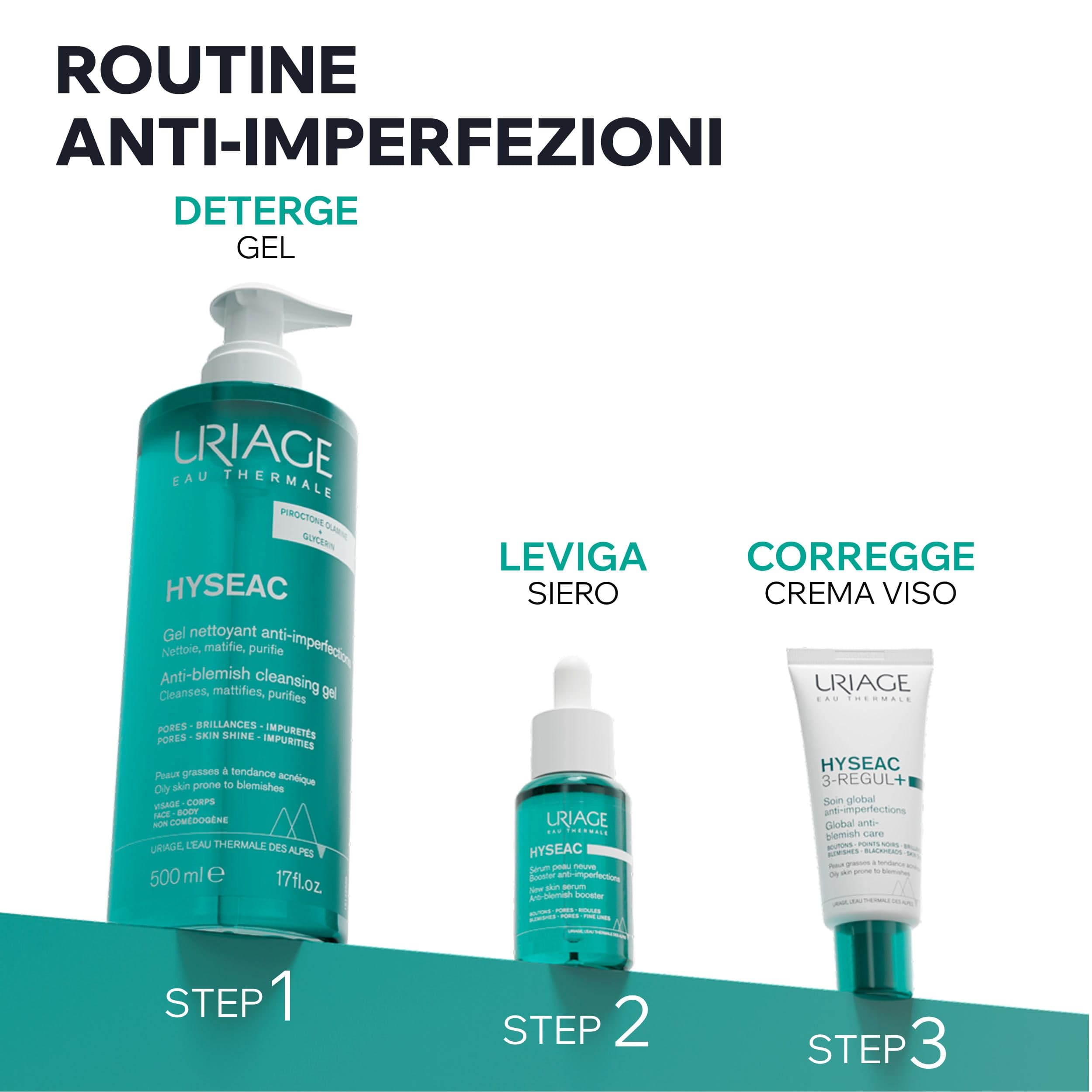 Uriage Hyseac Gel Detergente Purificante Anti-Imperfezioni 500 ml