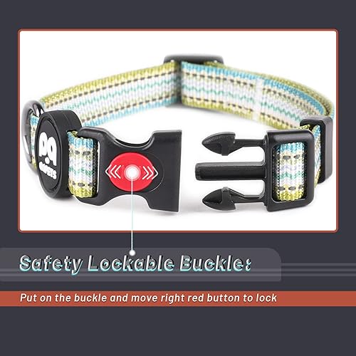 Miniatura 3 de QQPETS Collar reflectante para perro estampado de nailon suave, bonito patrón ajustable para hembras y machos, cachorros, extra pequeños, medianos y