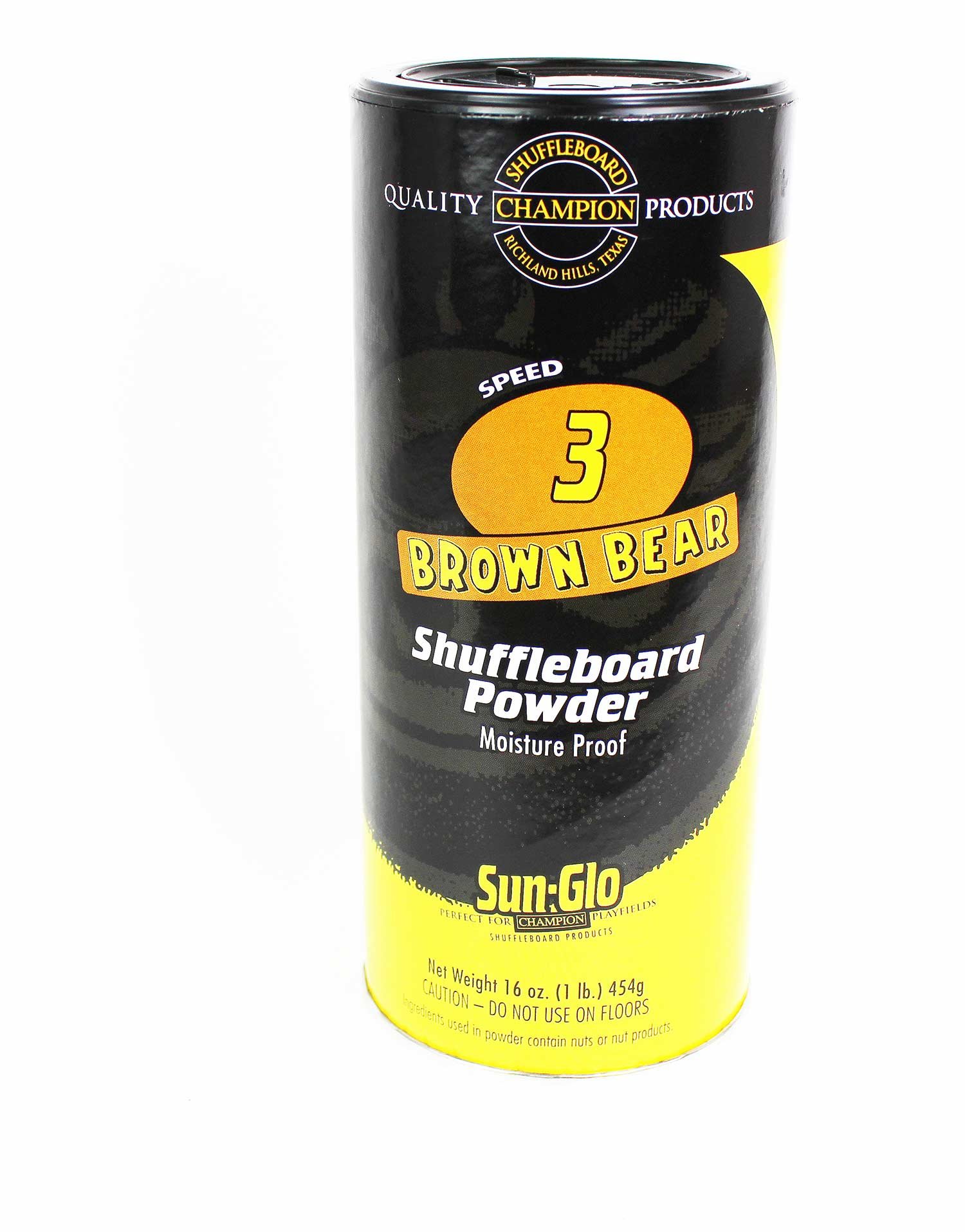 Sun-Glo Speed #3 Shuffleboard Table Powder Wax Bundled with a Sun-Glo Shuffleboard Sweep