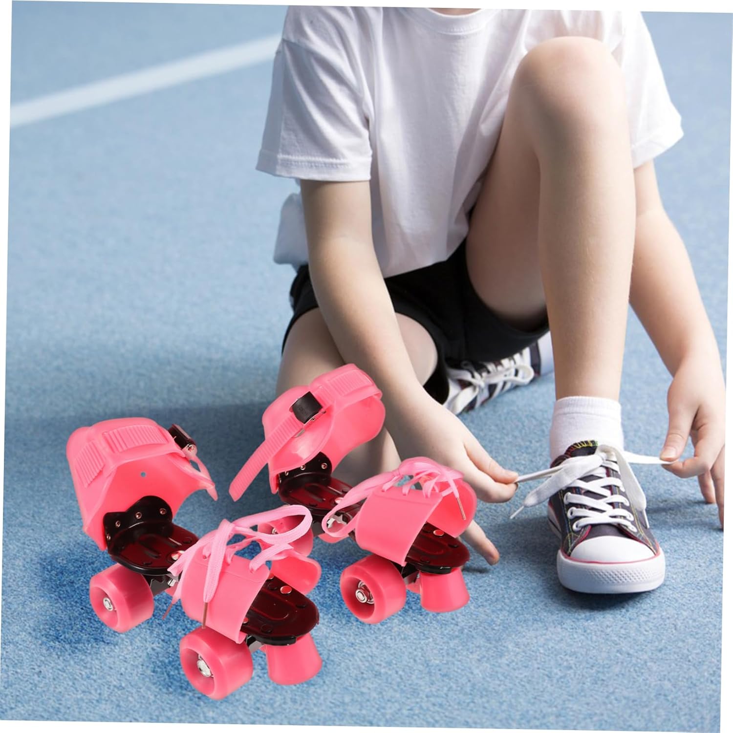 Adjustable Roller Skates for Boy Girl Lightweight Quad Skating Shoes for Boys and Girls Comfortable Fitness Fun for Outdoor Activities for Beginners