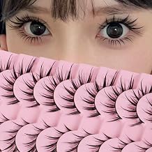 outopen 10 Pairs Fox Eye Manga Lashes Japanese Cosplay Lashes Doll Style Spiky Anime Lashes Wispy Cat Eye False Lashes Extensions(Fox Manga 10-15 MM)