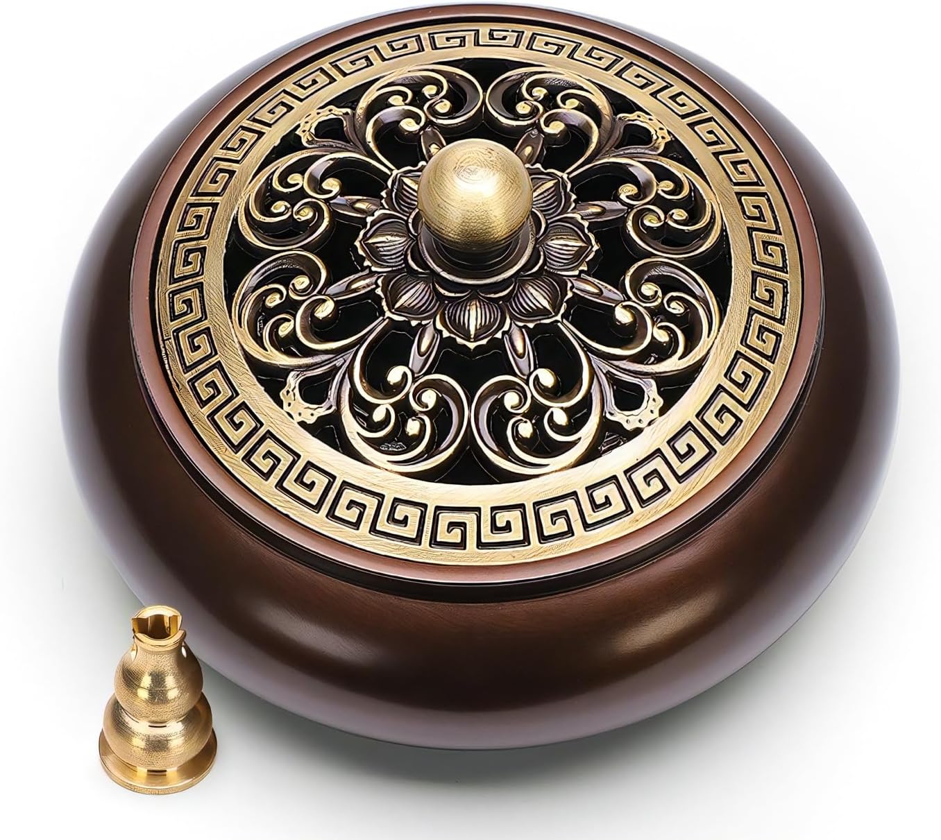 風情と癒しを演出する、アンティーク調銅製香炉 — 日常に贅沢な和の時間を