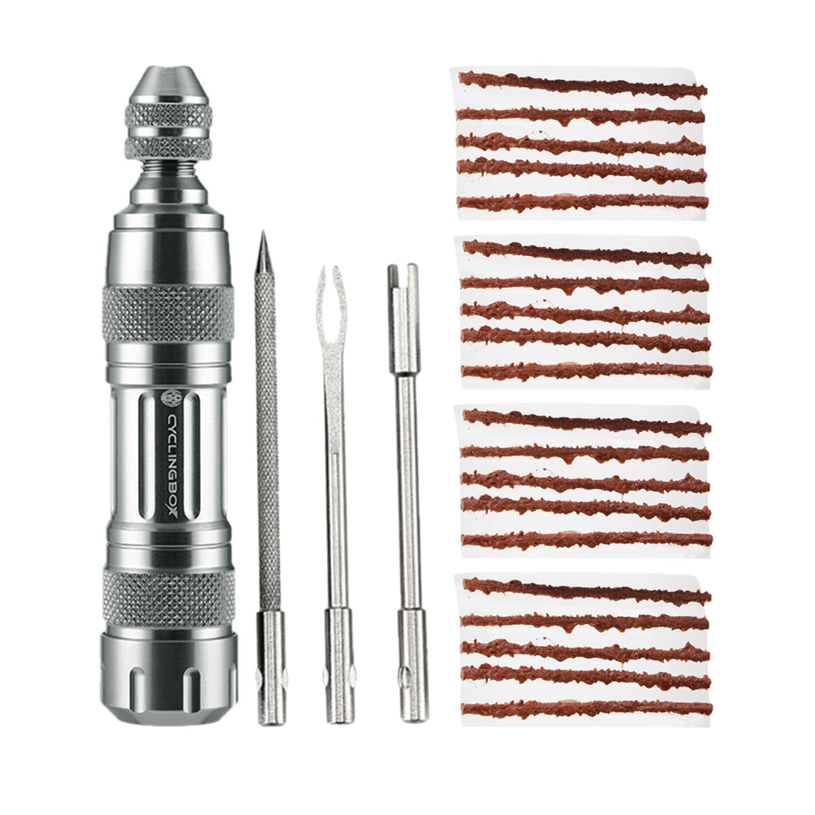 Calandis Bicycle Tire Repair Tools MTB Road Bike Tubeless Puncture Repair Kits Silver-image-22