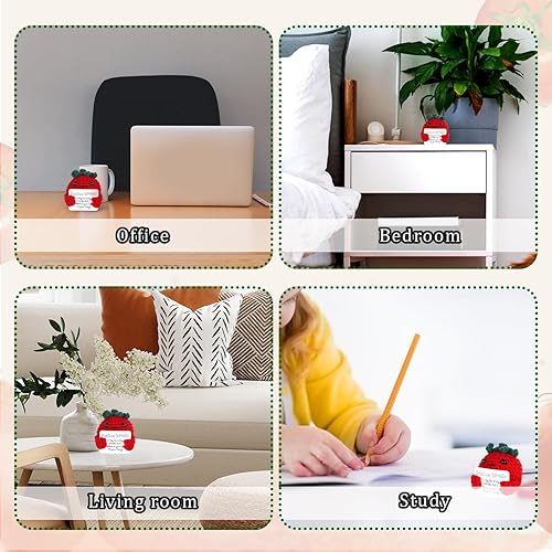 Miniatura 6 de Divertido tomate positivo, 2.3 pulgadas, de punto, inspirador, positivo, creativo, lindo, de lana, positivo, juguete de ganchillo para cumpleaños,