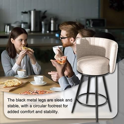 Miniatura 5 de Juego de 2 taburetes de bar, taburetes de altura de mostrador con respaldo y reposapiés con patas de metal, taburetes de mostrador para isla de