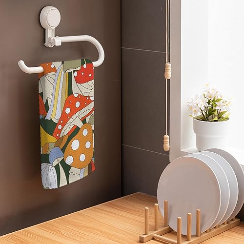 Miniatura 2 de HIWX Toallas de cocina y paños de cocina decorativos retro de los años 70, decoración de cocina de hongos, toallas de mano de hongos boho preppy