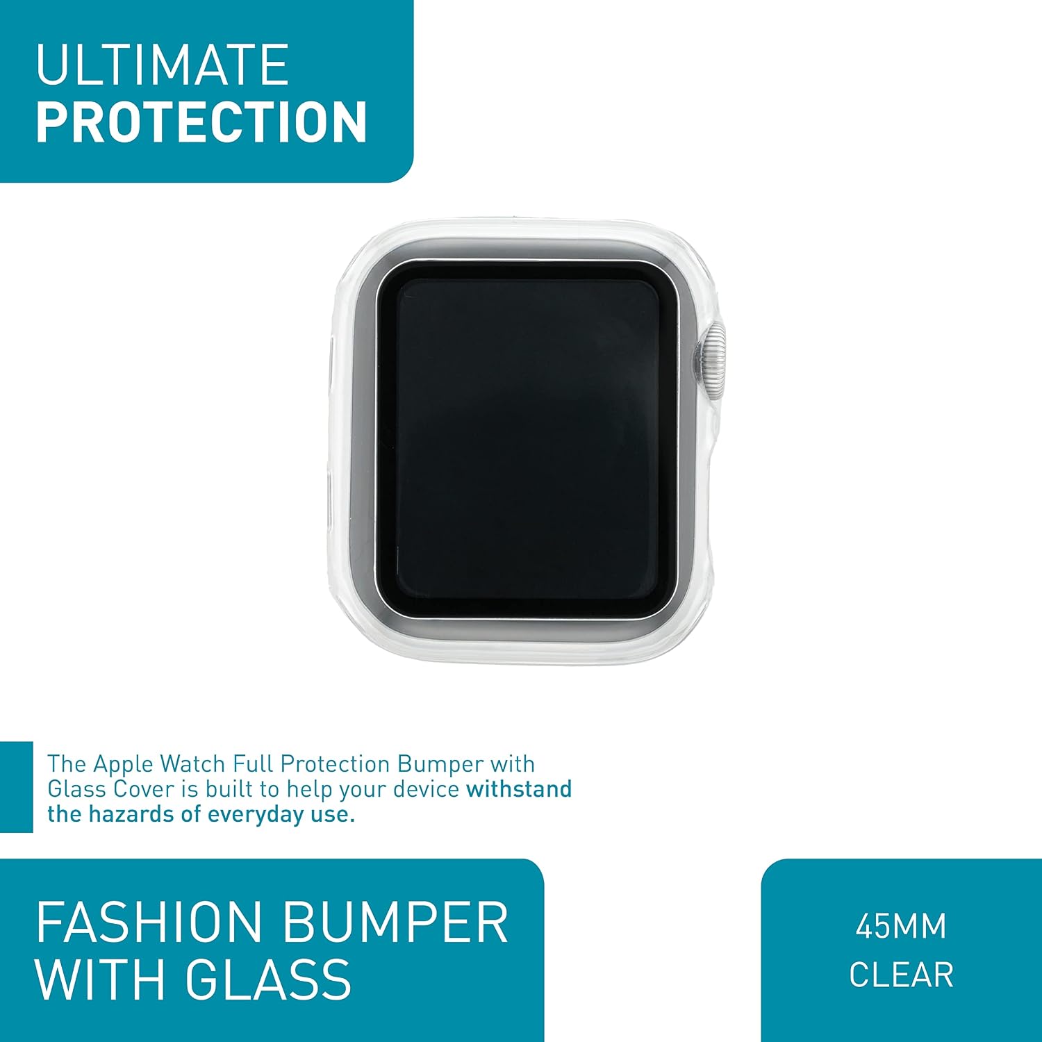 WITHit Protective Glass Cover with Integrated Bumper (Clear, 45mm) image 3
