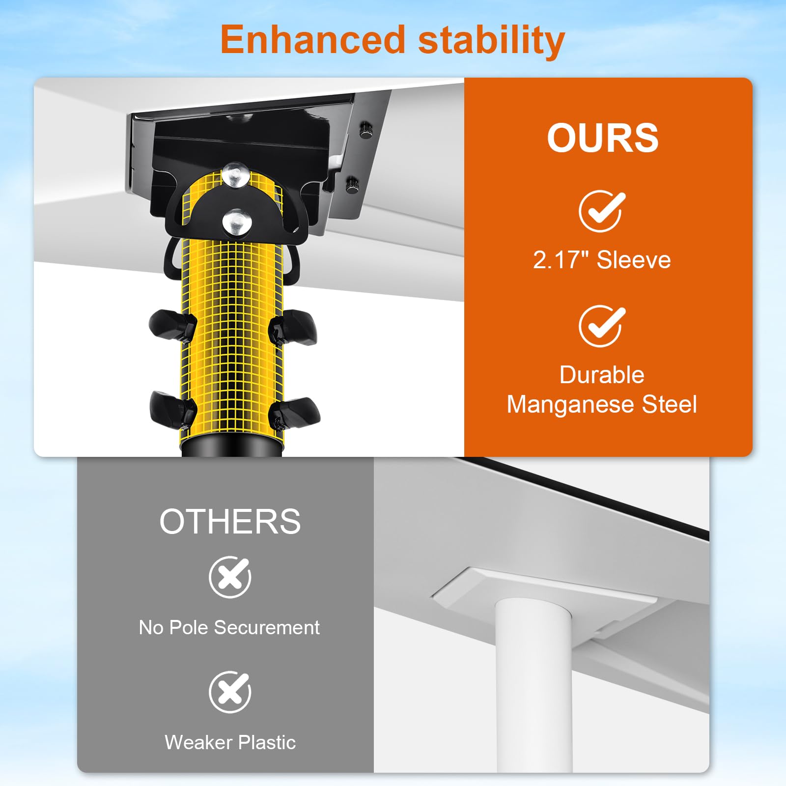 Adaptateur tubulaire Starlink Gen 3, convient pour poteau tubulaire Starlink V3 de 28 à 54 mm, structure métallique réglable à 180° et rotatif, convient pour antenne satellite Starlink troisième