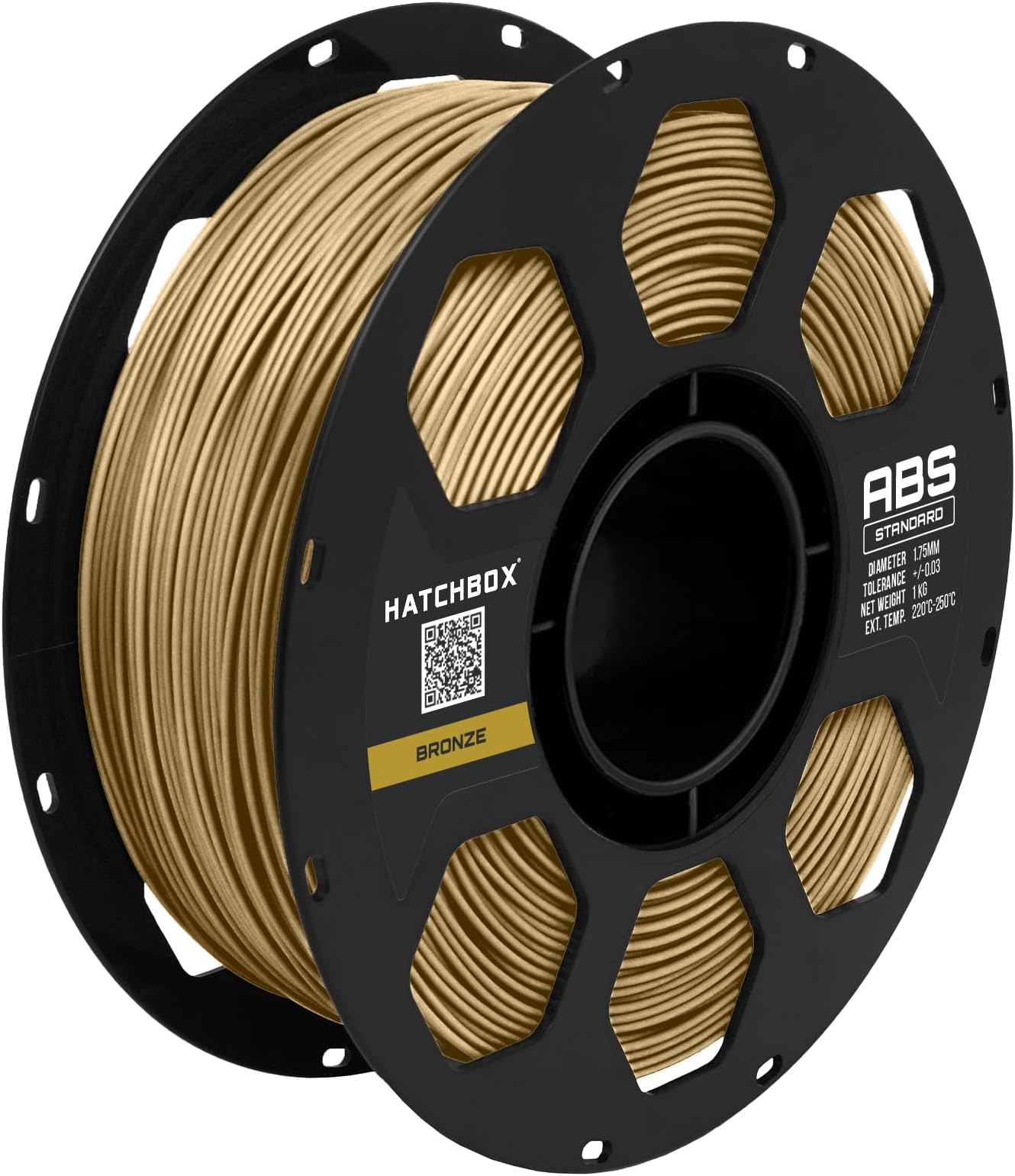 HATCHBOX ABS 3D Printer Filament, Dimensional Accuracy +/- 0.03 mm, 1 kg Spool, 1.75 mm, Bronze