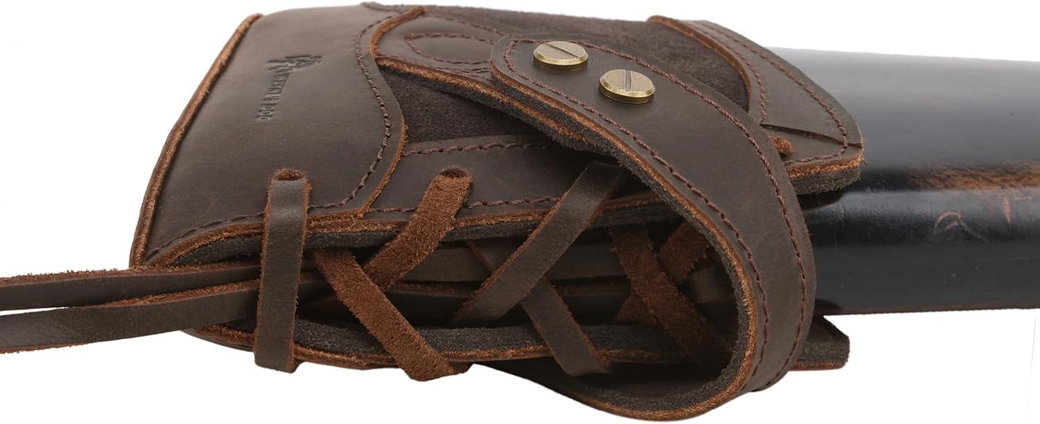 WAYNE'S DOG Leather Slip On Gun Recoil Pad Buttstock with Rifle Sling for .44mag .45-70mag .30-06 .308 410GA
