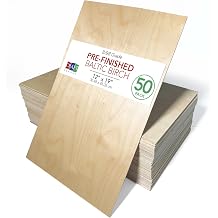 50 Boards of 12 x 19 3mm 1/8 inch Finished Grade B/BB Baltic Birch Plywood, Glowforge Ready | Boxes of 10, 20, 50 and 100 | Laser Engraving, CNC, Scroll Saw, by Craft Closet
