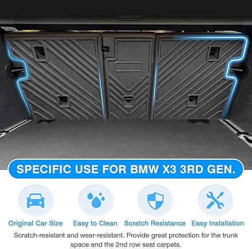 Vista 63 de Powerty Tapete de carga para BMW X5 2019-2025 2026, forro de carga TPE para todo tipo de clima, forros de maletero resistentes para BMW X5 sin