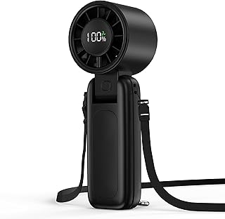 4 in 1 Portable Handheld Turbo Fan, 9000RPM High-Speed Mini, 180° Foldable, 1-100 Speeds, Up to 15H Use, 5000mAh Battery, ...