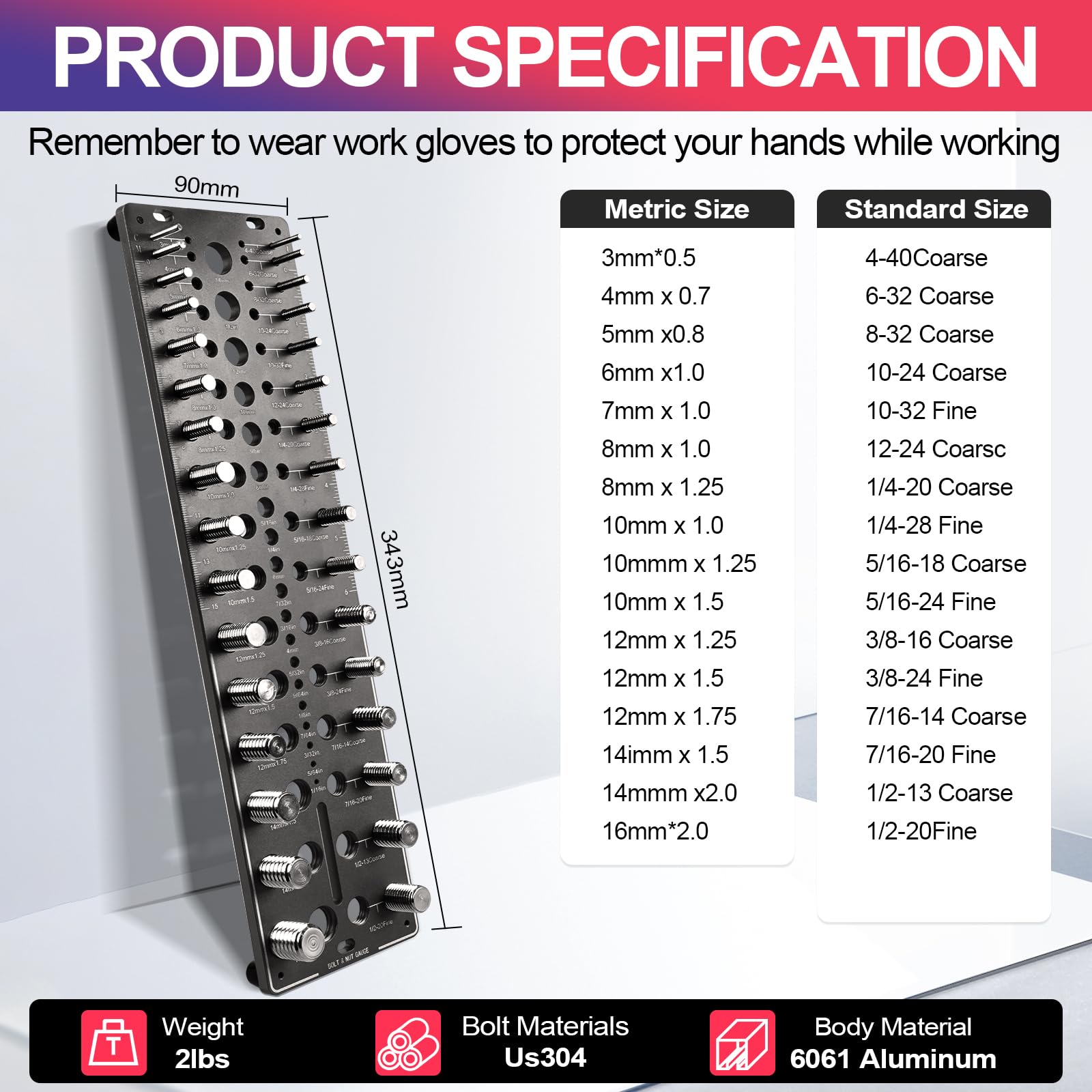 Nut and Bolt Thread Checker - Accurate Fastener Sizing -5 Nut and Bolt Thread Checker - Accurate Fastener Sizing -5