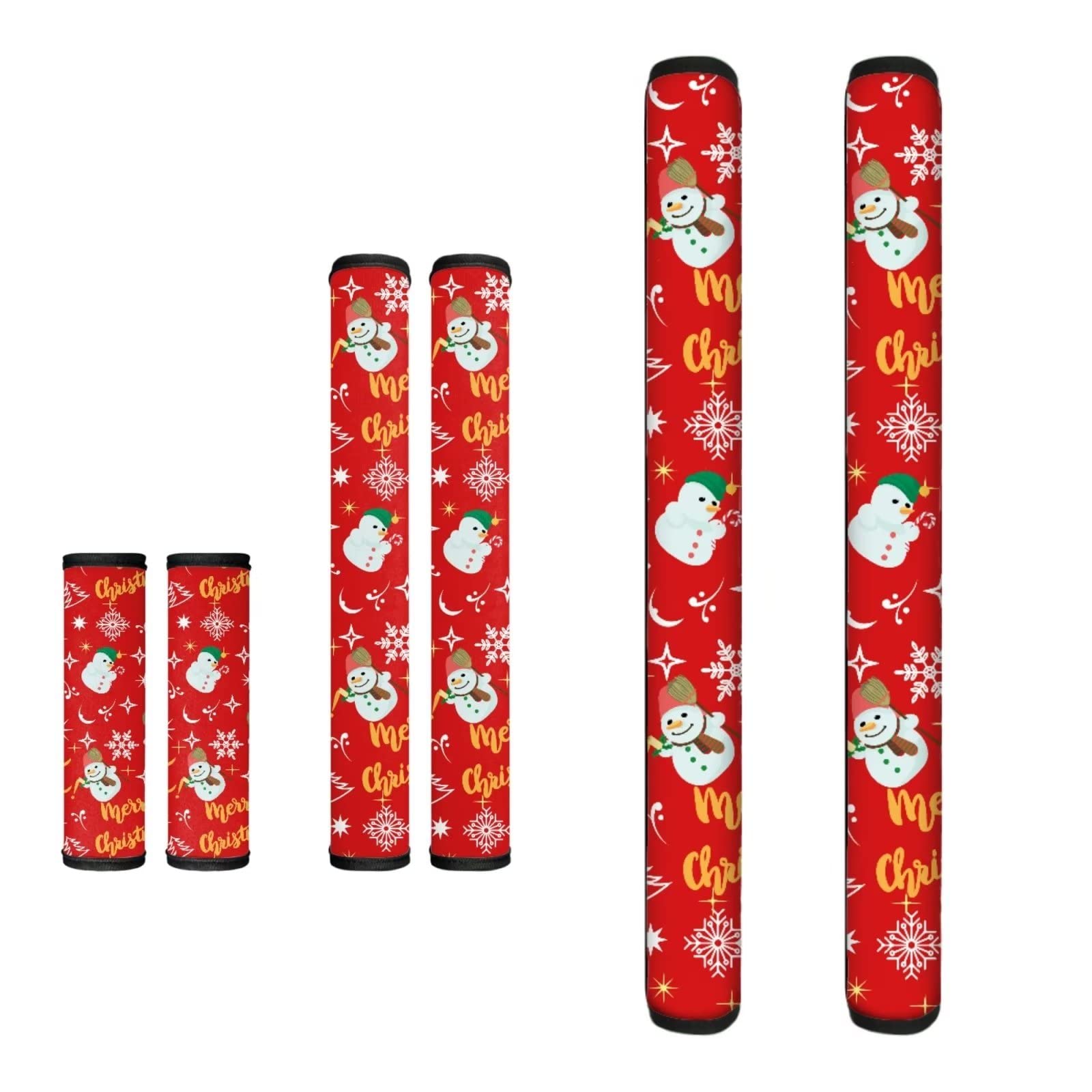 Biyejit Merry Christmas Refrigerator Door Handle Protector Covers Set of 6 Xmas Snowman Fridge Door Handle Protector Washable for Oven Microwave Dishwasher Stove Keep Kitchen Appliance Clean