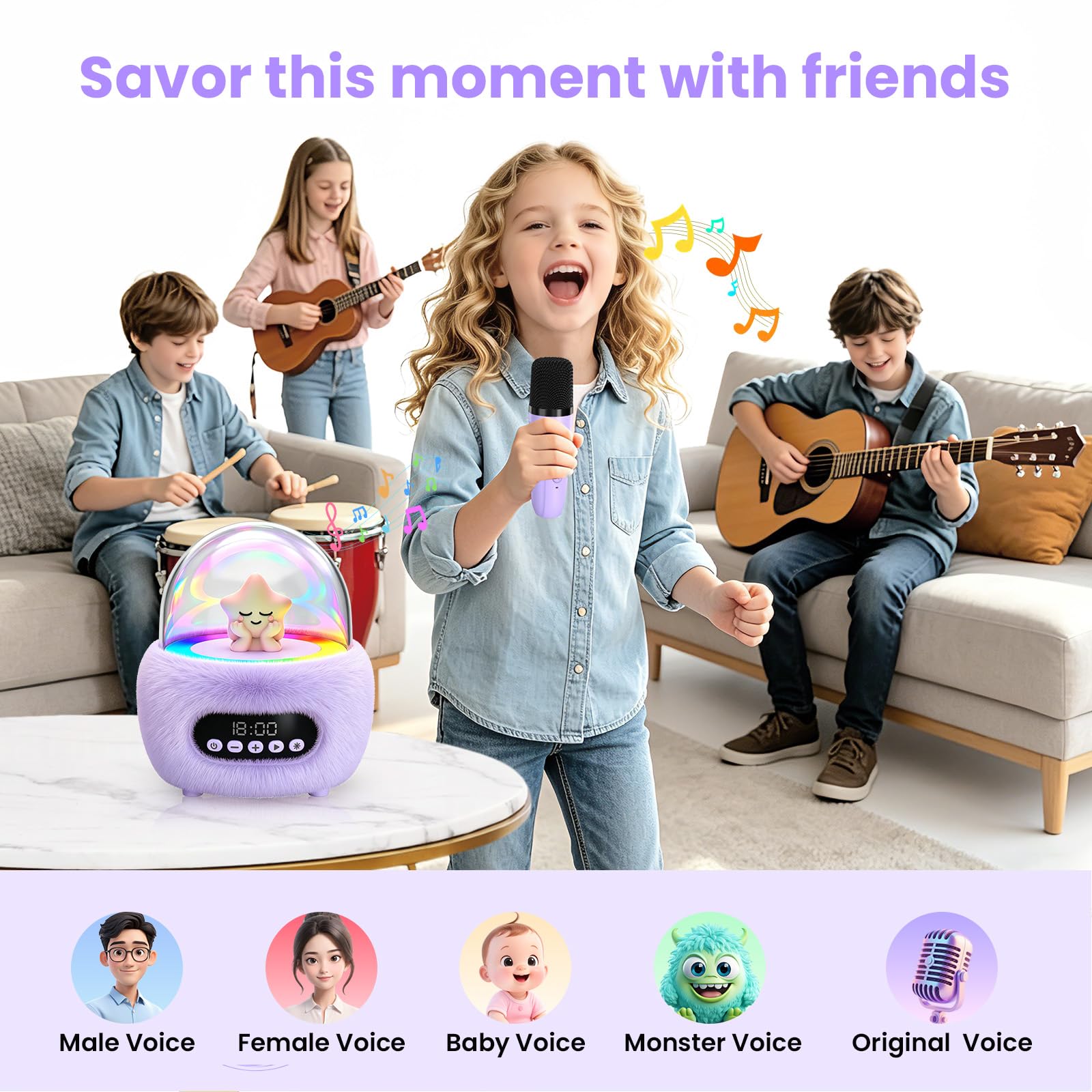 Mini macchina per karaoke per bambini: potente altoparlante portatile con suono stereo, regalo di Natale e bambini per ragazze dai 3 ai 4 ai 5 anni 6, 7, 8, 9, 10 anni in su, regalo di compleanno per