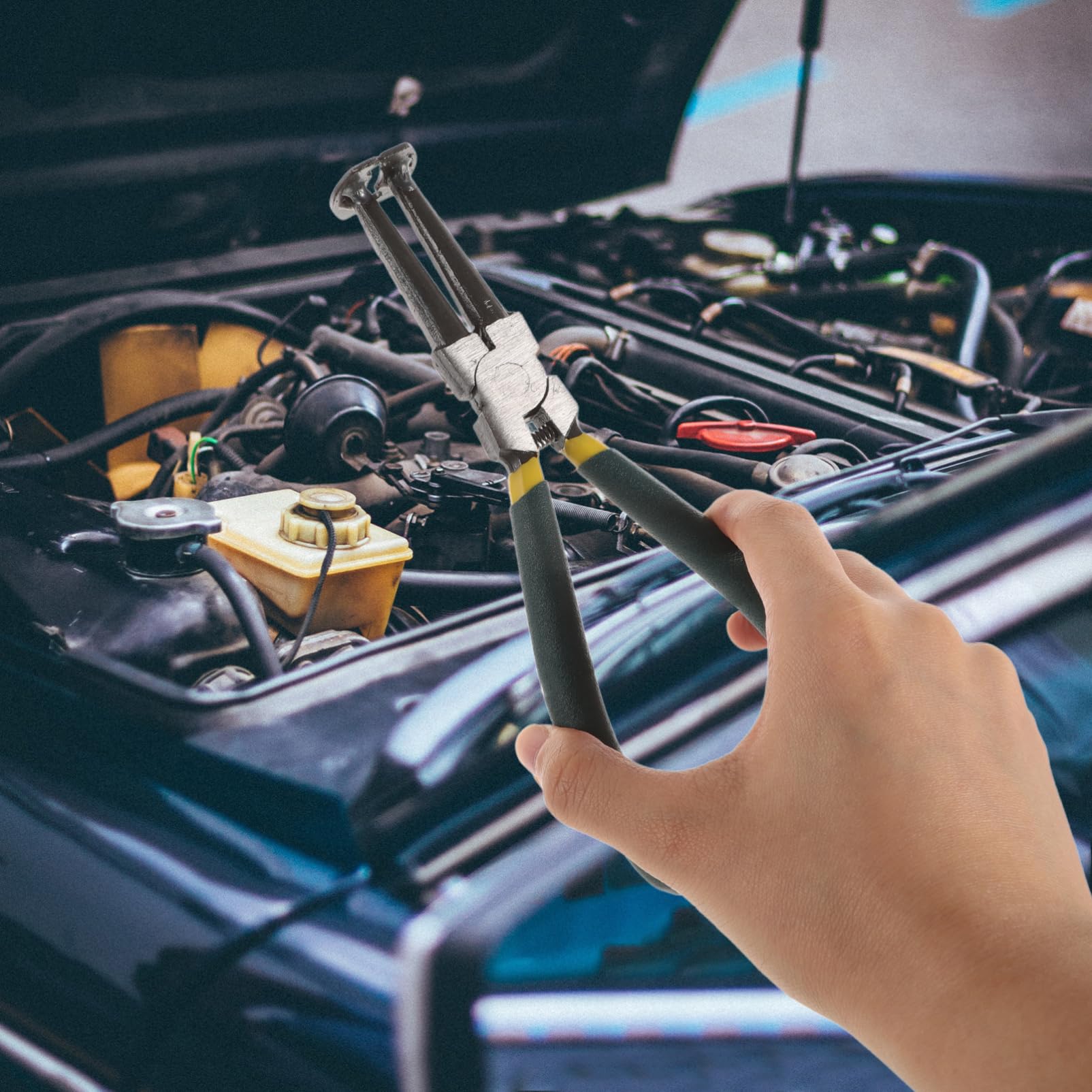 Kit di Strumenti per Compressione Fasce Elastiche Auto Attrezzi Installazione Pistoni Motore Pinze Manuale Resistente Vari Dimensioni Applicazioni Fai da Te Meccanico