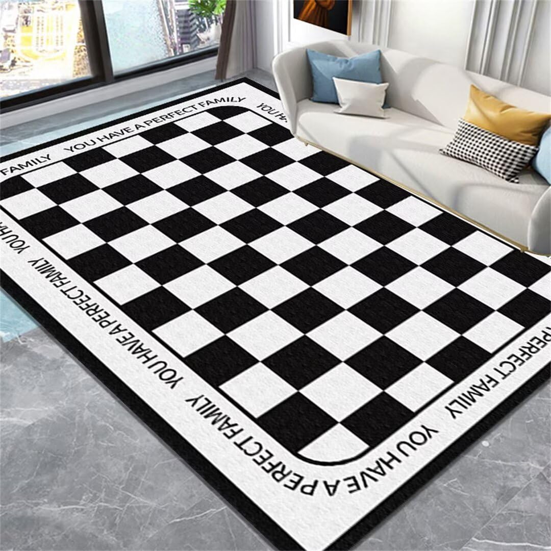 Tapis de chambre antidérapant facile à nettoyer pour salon et moquette