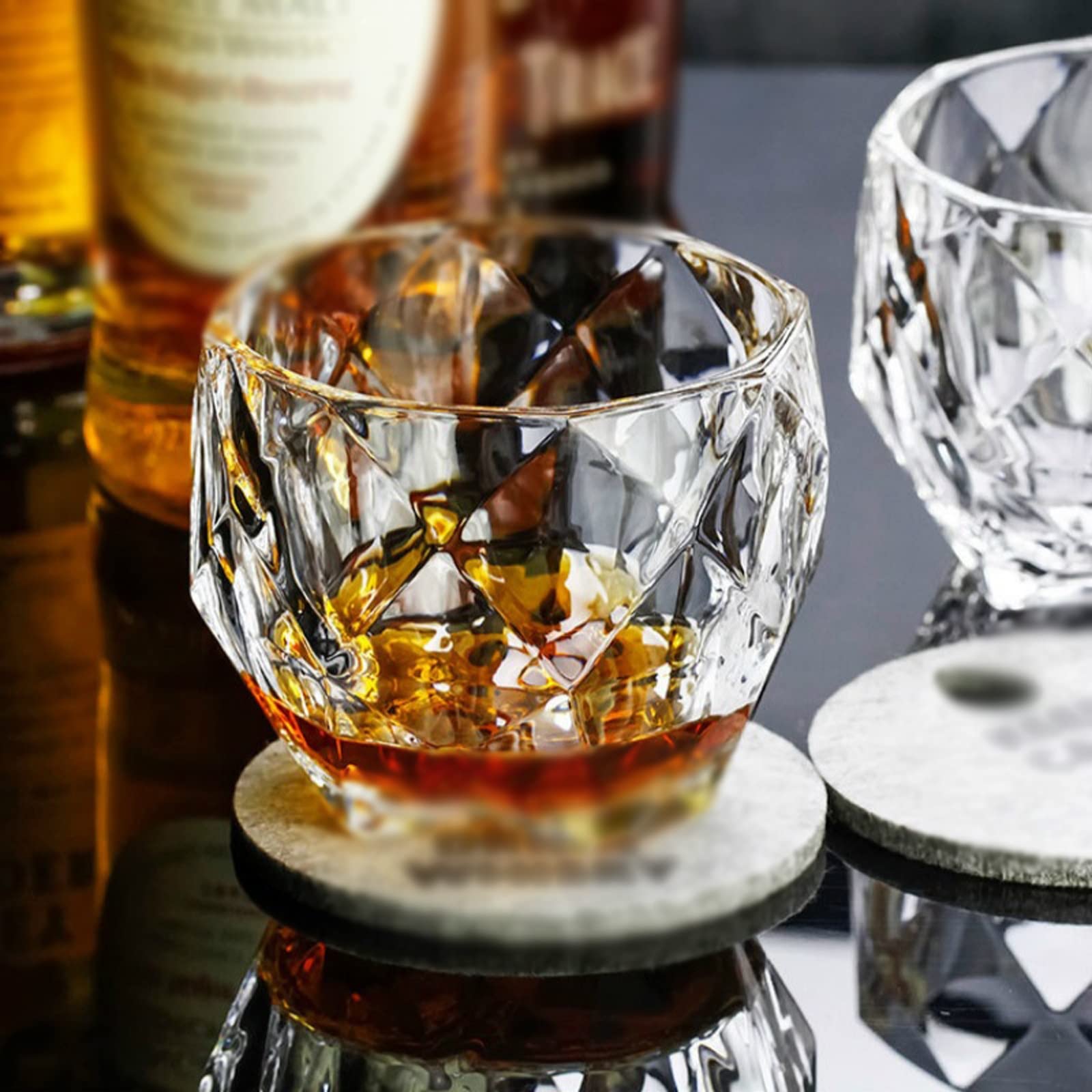 Szklanki do wody Szklanki do picia Szklanki do whisky Diamond Cut Whisky Prism Crystal Old Fashioned Glass Vodka Tumbler Chivas Wine Cup Szklane kubki (Rozmiar: 350 ml, Kolor: 2 szt) (1 szt 350 ml)
