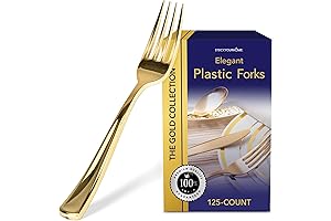Stock Your Home 125-Piece Disposable Gold Forks