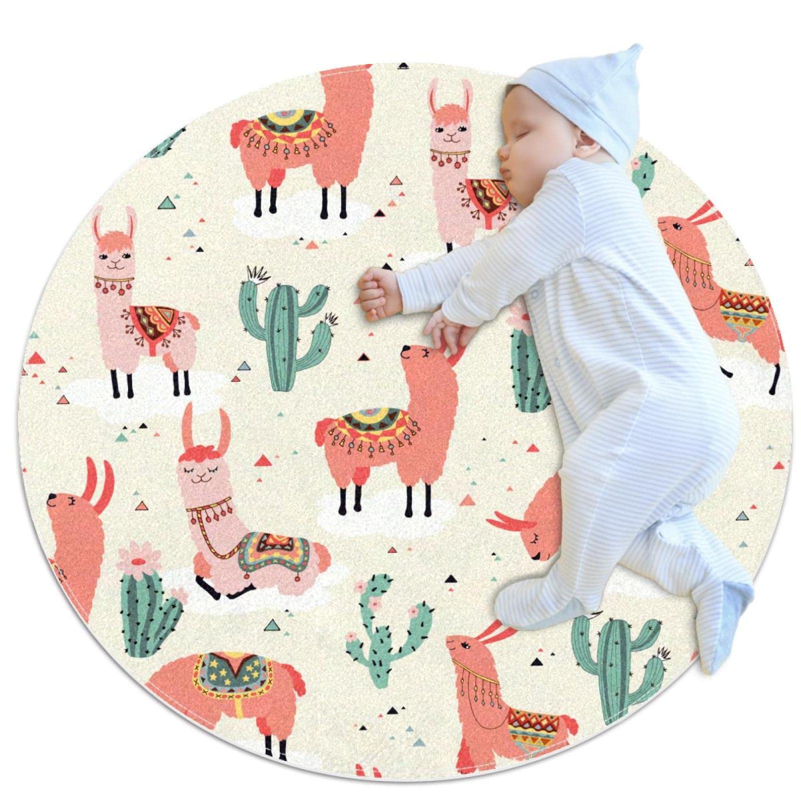 Tapis rond alpaga JDEZ pour une chambre d'enfant douce et chaleureuse